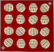 Miyamoto kenema Furoshiki, Made in Japan, Hand Printed, Large Furoshiki, Shichiben Yaki, Red, 35.4 x