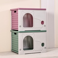 Cat House All-Season Rainproof Sunproof Small Semi-Enclosed Cat Villa Outdoor Puppy House