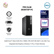 Dell Pro QCS1250-U5235-16-1TB-W11P Slim Desktop PC (Ultra 5 235, 16GB, 1TB, Integrated, W11P, AI)