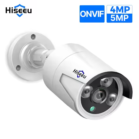 Hiseeu 5MP 4MP Audio IP Surveillance Camera POE H.265 Night Vision Waterproof IP66 CCTV Camera P2P H