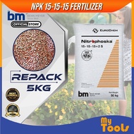 Mytools Fertilizer Nitrophoska Blue BEHN MEYER 15-15-15 (5KG) Baja Buah Cap Singa Kuda 5KG