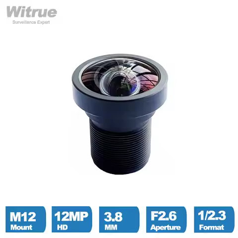 Witrue HD 12MP 3.8mm CCTV Lens 1/2.3 Inch F2.6 4K HFOV No Distortion for Sports Action Cameras with 