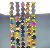 Premium Black beauty tourmaline 3 round bracelet black tourmaline black rose tourmaline