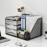 One Piece Delivery Desktop Bookshelf Desk Book Storage Rack Office Desk File Rack A4 Metal Storage