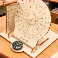 [kokiya] Wooden Sundial Clock Model Building Kit Teaching Projects Desktop Ornament for Boys Girls