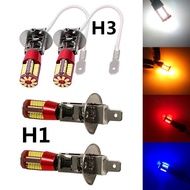 2pcs H3 H1 White 57 LED 4014 3014smd Bulb Car Fog Lamp Daytime Running Light Auto Source parking Amb
