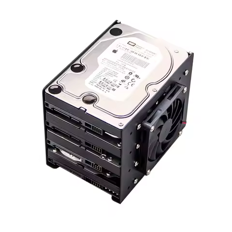4Bay 3.5 Inch Hard Drive Rack Mount Kit for Computer Case Internal Expansion Bracket with Fan Coolin