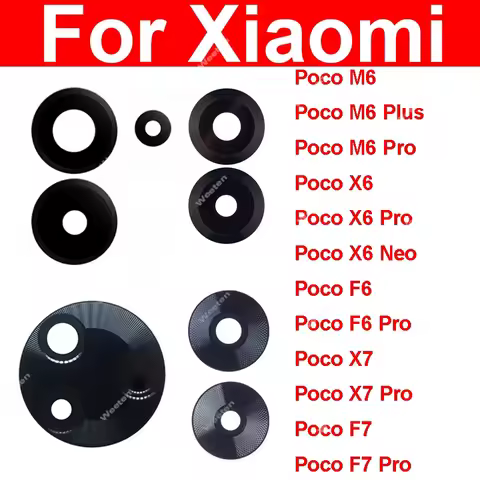 Camera Glass Lens For Xiaomi Poco M6 X7 F6 F7 F8 Pro Plus 4G 5G Rear Lens With Adhesive Sticker Smal