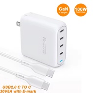 Sạc Nhanh Rewoda RWD100B 100W Gan III QC3.0 PPS 4 USB Type-C - màu đen