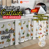 SUPERSAVE 65x75cm Cabinet Curtain Skirting Dapur Kabinet Tirai Cabinet Dapur Kitchen Curtain Langsir Sinki Berpelekat