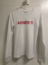 日本 agnes b. 白色長袖T恤