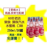 60年老字號榮泉彈珠汽水水蜜桃250ml/30入1箱800元未稅高雄市任選3箱屏東市任選5箱免運配送到府貨到付款