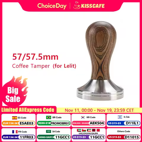 Coffee Tamper 57mm 57.5mm For Lelit Anna Anita 57MM Portafilter Stainless Steel Barista Espresso Mac