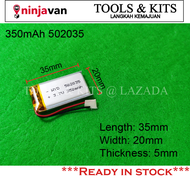3.7V 350mAh 502035 Lipo Battery Rechargeable Battery for Kids Smart Watch Tablet MP3 MP4 MP5 Bluetoo