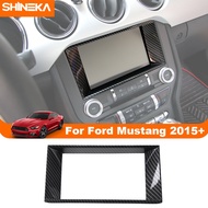 Shineka ABS แผงควบคุมส่วนกลางติดรถยนต์, แผงนำทาง GPS สำหรับตกแต่ง2015 Ford Mustang 2016 2017อุปกรณ์ตกแต่งภายใน