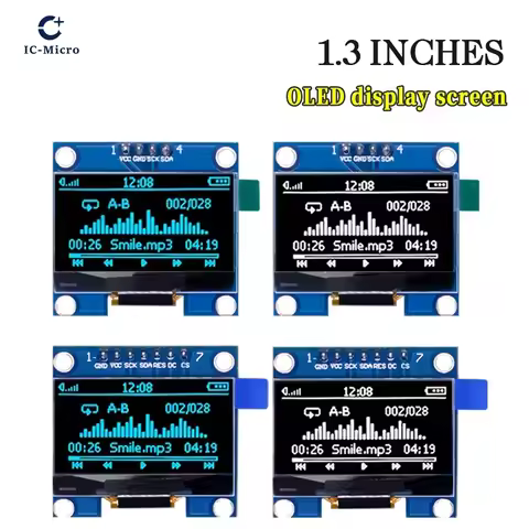 XCW 1.3 inch OLED module SPI/IIC I2C Communicate white/blue color 128X64 1.3 inch OLED LCD LED Displ