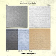 [CSG.ID] Wallpaper 3D TITAN 6mm -Motif Kayu &amp; Bata-