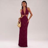 Women's Deep V-Neck Halter Beaded Decor Sexy Dress, Suitable For Vacation, Party, Gathering Birthday