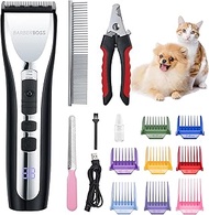 BarberBoss Dog Cutter Professional for Thick Hair, Dog Grooming Kit, Wireless, Cat Scissors for Matt