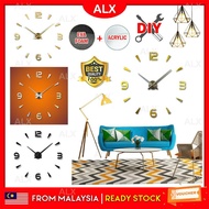 (Crazy Sale) ALX 3D Bright LED Digital Display EVA Form Decoration Wall Snooze Mirror Time Date Mult