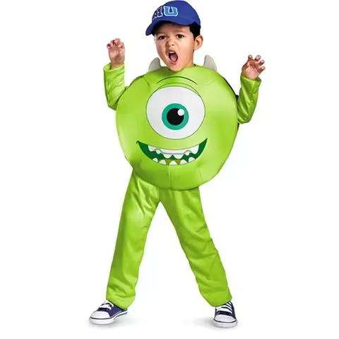 Halloween and Princeton Boy Girl Costume COS PLAY Mike Wazowski Monster University 3-piece Set Hallo