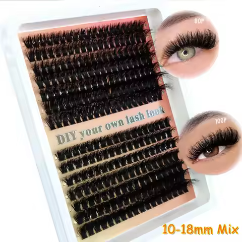 HBZGTLAD14 Rows 5D Fluffy Cluster Lashes 40D60D/80D/100D Thick Eyelash CC/D/DD 10-18mm Mix Individua