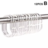 C-shaped Plastic Shower Curtain Hooks – White Rust-proof Durable Rings For Bathroom T5s2