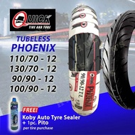 QUICK Tire RIM 12 Phoenix Tubeless Tires ( 90/90-12 , 110/70-12 , 130/70-12 , 100/90-12)