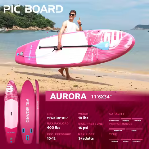 SKATINGER 11'6''x34''x6'' Inflatable Paddle Board for Adults Waterproof Standing Style SUP Board wit