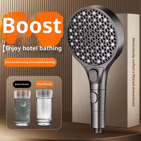 Pressurized shower head, household bathroom shower faucet, filtered, pressurized, large water output