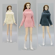 Kids Toy Knitted Woven Tops Clothes Sweater For Barbie Doll Hat For Blythe Doll