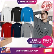 [NEW ARRIVAL] Ready Stock Adidas Polo Shirt Long Sleeve Collar baju kolar Perempuan Lelaki Lengan Pa