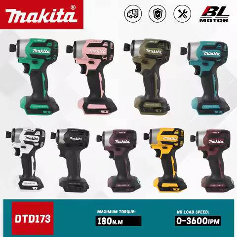 Makita DTD173 18V Cordless Impact Driver 180N·m Max Torque Brushless Motor 4-Speed Control Wood Meta