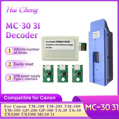 MC30 and 31 Maintenance Tank Chip Resetter for Canon TM-200 TM-205 TM-300 TM-305 GP-200 GP-300 TA-20