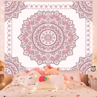 VIKAMA Psychedelic Pink Bohemian Mandala Tapestry Living Room Bedroom Wall Decor Tapestry Bohemian F