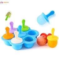 Flexible Silicone Ice Mold Summer Popsicle Multifunctional Baby Food Mold Creativity Non-toxic Baby Food Mold The Party Colorful Popsicle Mold Popsicle Reusable veemm