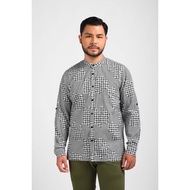 KEMEJA MANZONE Men's Shanghai Long Sleeve Shirt ARYAN - White Blue