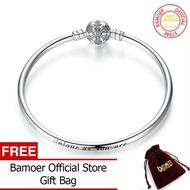 BAMOER Free Shpping 925 Sterling Silver 17CM 19CM 21CM Engrave Snowflake Clasp Unique as you are Sna
