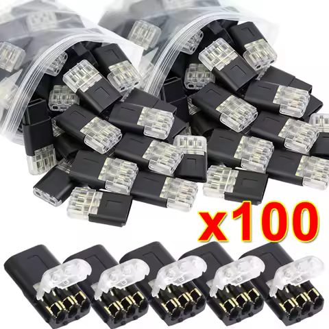 1-100pcs New 3-Wire Interchangeable Quick Electrical Connector Wire Connector Automotive Wire Cable 
