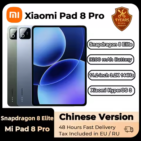 Mi Xiaomi Pad 8 Pad Pro Tablet 11.2" LCD 3.2K 144Hz Screen Snapdragon 8 Elite 9200mAh Battery 67W Fa