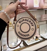 ⭐️Burberry Beauty⭐️經典米色圓餅化妝包 配皮質肩帶 首飾包 收納包 手袋 單肩斜挎包