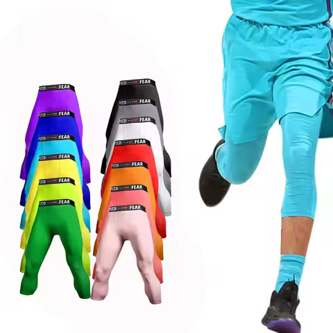 Men Kid Boy Girl GYM Capri Running Tight Pants Basketball Football Soccer Exercise Sport 3/4 Cropped