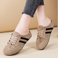 Fashion Women's Shoes-，Closed-Toe Half Birkenstock Shoes German Training Shoes Lazy Half Slippers