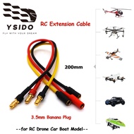 3PCS 200mm 3.5mm Gold Bullet Extension Cable Wire 18AWG Silicone Wire Plug Connector Motor/ESC Exten