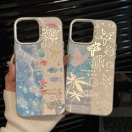 Casing iPhone 11 12 13 14 15 16 17 Pro Max Ocean watercolor fish Case For iPhone 13PM,16PM,15PM,14PM
