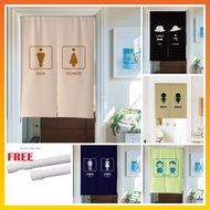 Toilet Curtain short window with rod door Curtain Home Decoration Door Curtain ( Free Rod )