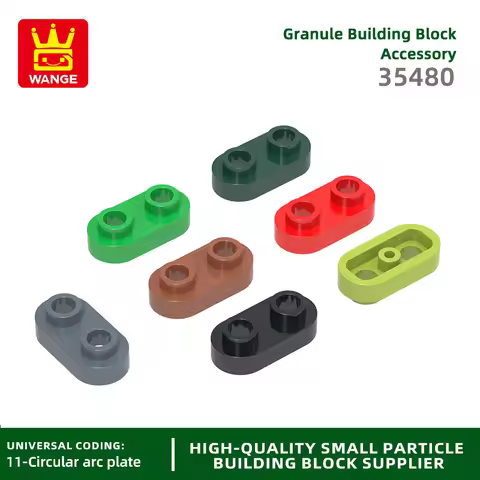 Wange 370Pcs/lot 35480 Round 1x 2 Open Stud Short Circle with 2 holes Block Moc Color Accessories Co