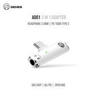GEHEN AD01 OTG Adapter 2in1 type C Aux 3.5mm PD100W Open Mic Support ORIGINAL