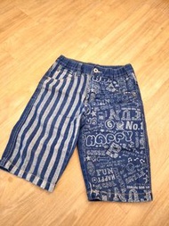 (童)bossini條紋塗鴉牛仔短褲(130～140cm)