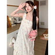 sexy outfit pakaian tidur wanita Sling piyama wanita musim panas awan kapas nipis Korea gaya baru ma